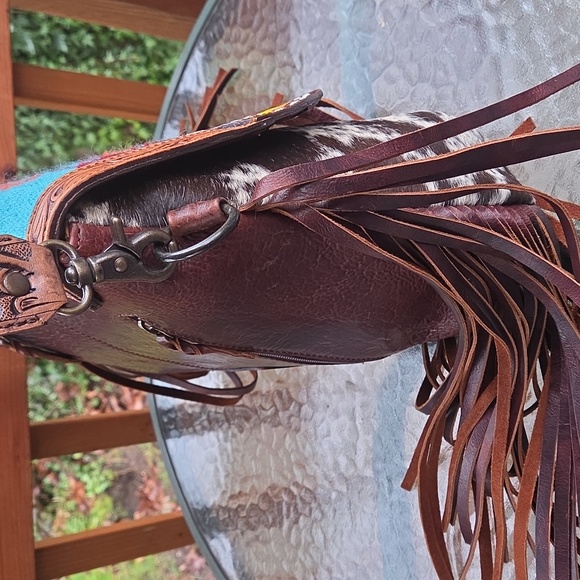 American Darling Tooled,saddle Blanket, Hair,Concealed Carry Crossbody Bag - Picture 3 of 8